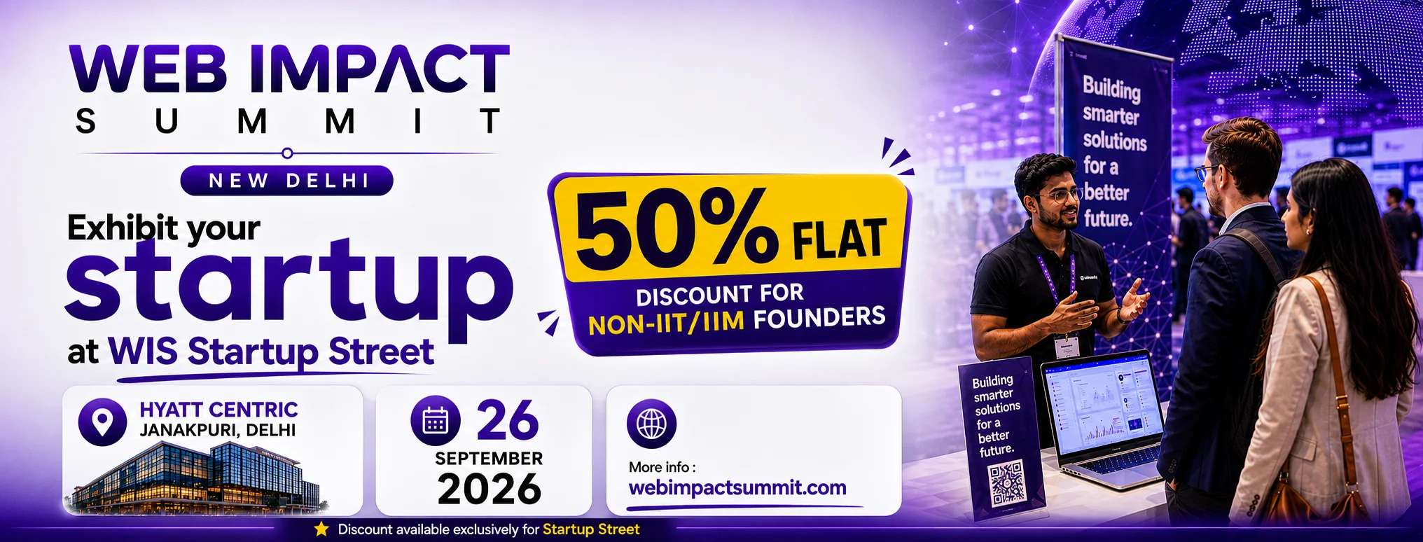 Startup Street at Web Impact Summit 2026: exhibit your startup in New Delhi